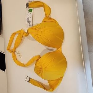 NWT LISE CHARMEL swimsuit top yellow 34B